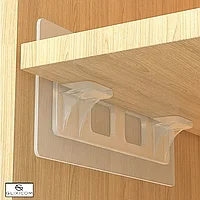 Suporti Autoadezivi pentru Polite si Rafturi Dulap Glixicom 2 Puncte de Sustinere 12 x 6 cm Set 10 Bucati