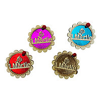 Decoratiune din lemn cu magnet, 1 MARTIE, diverse culori, forma de floare, 6.5Ã 6.5cm