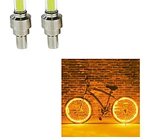Set 2 Ventile cu LED Galben Compatibile Bicicleta, Motocicleta sau Masina 7 x 1,5 cm