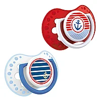 Set 2 suzete dinamice Marine 2 cu tetina simetrica silicon, Lovi®, fara BPA, 6-18 luni, multicolor