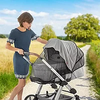 Plasa insecte pentru carucior bebelusi, cu parasolar, gri, Reer