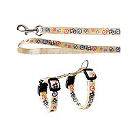 SET HAM+LESA PENTRU PISICI FLAMINGO CULOARE ALBA 116CM 1CM