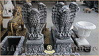 Set vulturi pe soclu, gri patinat, model S13 (2).