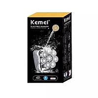 Masina de ras fata Kemei, Shaver Electric cu 9 lame rotative, cu acumulator, tehnologie noua inovativa, ptr. piele umeda si uscata