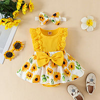 Rochita body galbena - Sunflower (Marime Disponibila: 3-6 luni (Marimea 18 incaltaminte))