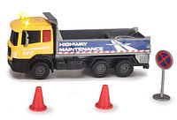 DICKIE ECHIPA DE UTILAJE CAMION CU SEMNE DE CIRCULATIE 17CM