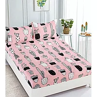 Husa de Pat Cocolino cu Elastic + 2 Fete de Perna - JO776 Cactus Roz