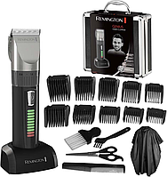 Masina de tuns profesionala Remington HC5811, Lame ceramice cu auto-ascuțire/0,8-40 mm/setare de precizie, 10 piepteni atașați, funcționare la rețea/baterie, acumulator litiu, carcasă din aluminiu
