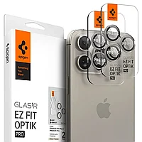 Pachet 2x Folie sticla camera Spigen Optik iPhone 15 Pro 15 Pro Max titanium Titanium