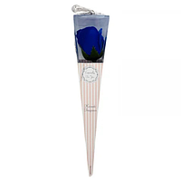 Trandafir albastru din sapun in ambalaj individual, 30 cm