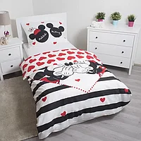 Set lenjerie bumbac Mickey & Minnie amour