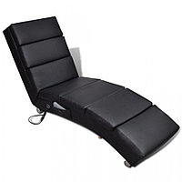 Șezlong de masaj, piele artificială, negru