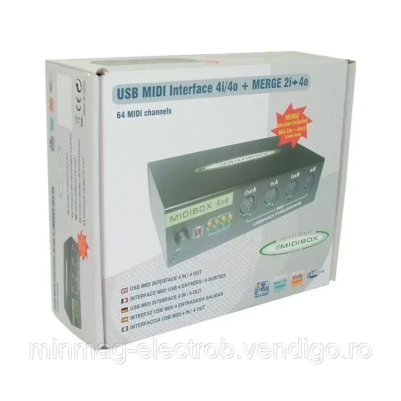 MIDI Box cu 4 intrari/iesiri, conectivitate USB - foto 2 - id-p90874882