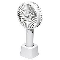 Ventilator de mana, cu dinam, 9 cm, alb