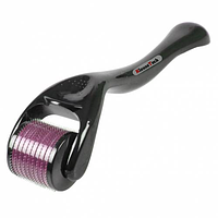 Aparat Masaj Facial Dermaroller Pentru Regenerarea Pielii, Ace Din Titan, Negru/Mov