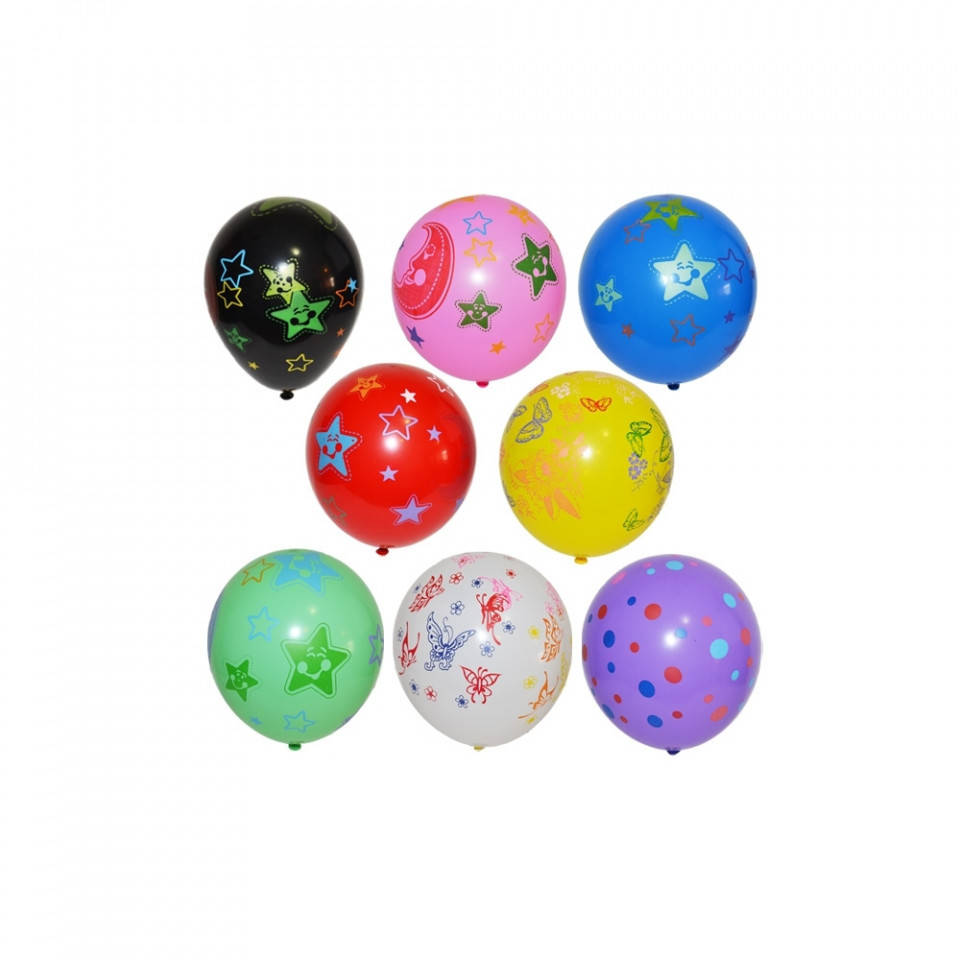 Jucării / Cadou copii, Baloane cu desene, 100 buc/set, 5-7 ani, +10 ani, 7-10 ani, Multicolor - foto 1 - id-p90885102