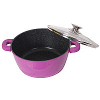 Cratita Klausstech, Diametru 28 Cm, Volum 5,8 L, Invelis Marmura, Material Aluminiu Turnat, Design Ergonomic,
