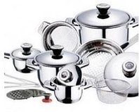 Set De Oale Cu Capac, 18 Piese, Capac Sticla Termorezistenta, Otel Inoxidabil, Manere Termometru, Orificiu