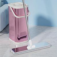 Set găleată din oțel inoxidabil cu mop plat, PB 36, Liliac