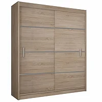 Dulap cu usi glisante, stejar sonoma gri,150 cm lungime , Bortis Impex