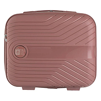 Valiza Roz cu Dungi Reliefate 16.66L, 36x17x31 cm