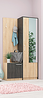Set mobilier cuier de hol cu dulap pantofar, stejar sonoma stejar carbon, usi cu inchidere silentioasa, 95 cm