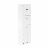 Pantofar din mdf , alb , 4 usi , suporturi duble