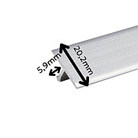 Profil T, aluminiu, 20.2x5.9mmx270cm, argintiu, set 5 buc, 3294, Ersin