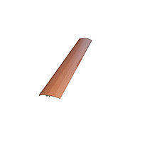 Profil trecere cu diferenta de nivel, aluminiu, 40mmx90cm, lemn nuc, maro roscat, cu suruburi mascate, set 5