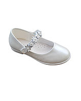 Pantofi eleganti- fete melania - albi cu flori aplicate - 35
