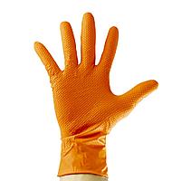 SET 90 BUCATI MĂNUȘI DIN NITRIL DE CULOARE ORANGE 7,0: TEXTURĂ DE DIAMANT(53553)