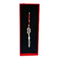 Bratara Martisor Fluture cu Margele Rosii si Charm Ochi de Deochi , Simbol al Elegantei si Protectie