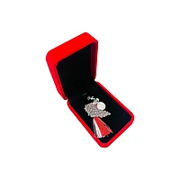 Brosa Premium Paun cu Strasuri, Perla si Ciucure in Cutie de Prezentare Luxoasa