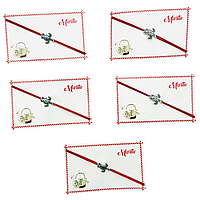 Set de 5 bratari reglabile Martisor, cu snur elastic si pandantiv Broscuta Norocoasa , model 2025