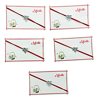 Set de 5 bratari reglabile Martisor, cu snur elastic si pandantiv Fluturas , model 2025
