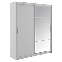 Dulap cu 2 usi glisante Elodie pakoworld cu oglinda alba 180x61x216cm