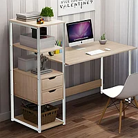 Birou cu biblioteca Zayn ΙΙ, Natural, 107x40x110 cm