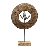 Decor masa Manny Inart lemn de mango Natural-aluminiu 31x18x50cm