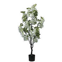 Planta decorativa Flori de fasole in ghiveci Inart alb pp H125cm