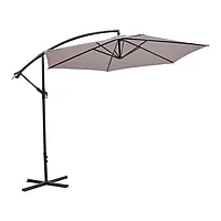 Umbrelă cu bază Jiopel pakoworld dintr-o singură bucată țesătură aluminiu bej-Gri D3m