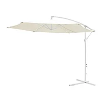 Umbrelă Jiopel pakoworld țesătură dintr-o bucată alb aluminiu-bej țesătură Ö3m