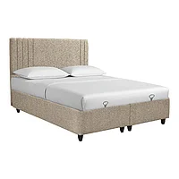 Pat cu spatiu depozitare Lineo pakoworld boucle in nuanta bej 160x200cm