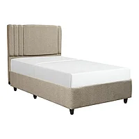 Pat cu spatiu depozitare Lineo pakoworld single boucle in nuanta bej 120x200cm