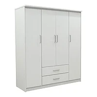 Dulap Olympus pakoworld cu 4 uși și sertare în culoarea albă 159x57x183cm