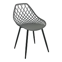 Scaun Suan pakoworld pp in nuanta carbune si picior metalic negru 56x49x82cm