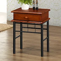Noptiera cu sertar Marcole pakoworld culoare nuc lemn-negru metal 45x33x58cm