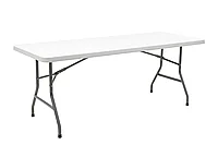 Masa de camping pliabila comerciala Aprilia pakoworld in culoare granit alb 183x76x74cm