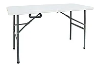 Masa de camping pliabila comerciala Rodeo pakoworld cu rama metalica culoare alb 122x60x74cm