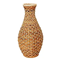 Vas Gucre I Inart lemn-rattan pe nuanta Naturala D30x70cm