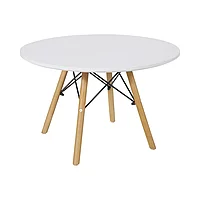Masa copii Julita pakoworld mdf alb si lemn Natural de fag 60x51cm